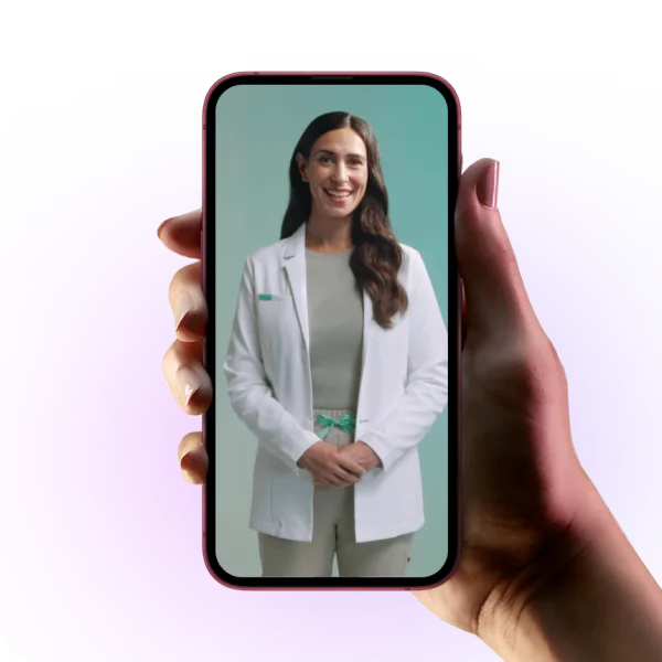 Hand hält Smartphone mit der Trivo Health App
